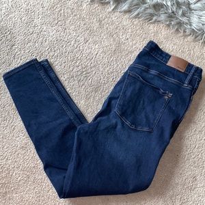 Womens Madewell size 34 Dark Wash 10” inseam high rise skinny denim jean